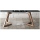 Mesa comedor Extensible con Tapa de cristal y patas de madera Ref Q133000