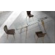 Mesa comedor Extensible con Tapa Cristal o Cerámica y patas de madera Ref Q22000
