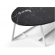 Mesa de Centro ovalada con tapa en marmol y patas metálicas Ref L183000