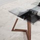 Mesa comedor Extensible con Tapa de Cristal o cerámica y patas de Madera Ref Q134000