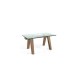 Mesa comedor Extensible con Tapa cristal y patas de madera Ref Q157000