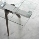 Mesa comedor Extensible con Tapa Cristal y patas de madera Ref Q22000