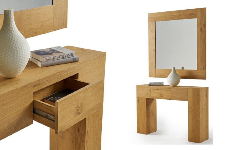 ▷ MUEBLE PARA RECIBIDOR con espejo y panelado de madera