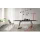 Mesa comedor Extensible con Tapa de cristal y patas de madera Ref Q133000