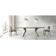 Mesa comedor Extensible con Tapa cristal y patas de madera Ref Q17000