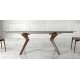 Mesa comedor Extensible con Tapa cristal y patas de madera Ref Q17000