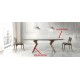 Mesa comedor Extensible con Tapa cristal y patas de madera Ref Q17000