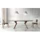 Mesa comedor Extensible con Tapa cristal y patas de madera Ref Q17000