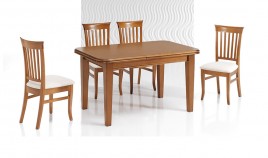 Mesa de Comedor Extensible fabricada en madera de Pino Ref JI10019