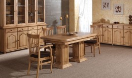 Mesa de Comedor Extensible de estilo Provenzal fabricada en madera de Pino Ref JI10024