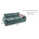 MT43000 Sofá con deslizante convertible en cama y en chaiselongue