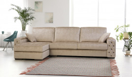 PT25100 Sofá chaiselongue clásico con capitoné disponible en 4, 3 y 2 Plazas