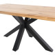 Mesa comedor con tapa en madera maciza de Roble y patas metálicas Ref IX26000