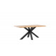 Mesa comedor con tapa en madera maciza de Roble y patas metálicas Ref IX27000