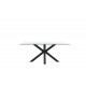 Mesa comedor con tapa de cristal y patas metálicas Ref IX39000