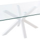 Mesa comedor con tapa de cristal y patas metálicas Ref IX41000