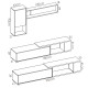 Salón moderno con módulo televisión, módulo golgante y estante Ref YK55