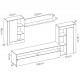 Salón moderno con módulo televisión, vitrina, módulo golgante y estante Ref YK61