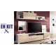 Salón moderno con módulo televisión, módulo colgante y estante Ref YK69