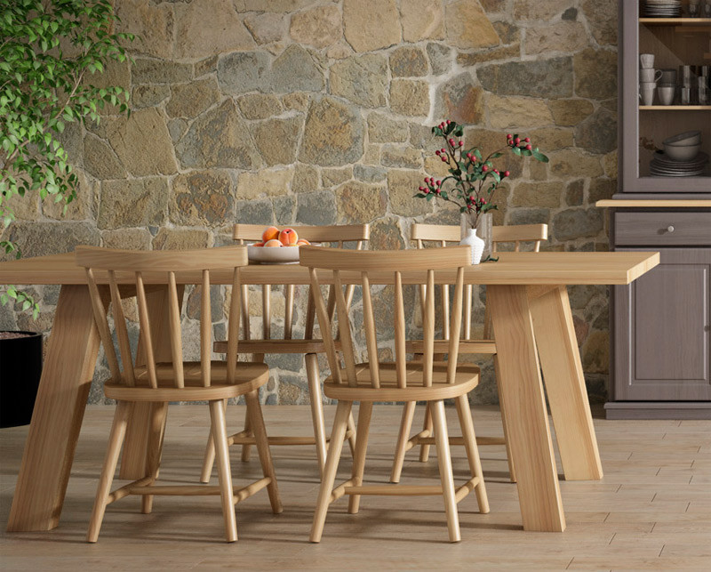 Salón comedor con Aparador, vitrina, mesa de comedor y sillas