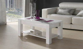 Mesa de Centro elevable con tapa de madera y detalles en cristal Ref R31000