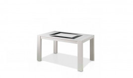 Mesa de Centro moderna elevable con tapa madera y detalles en cristal Ref R47000