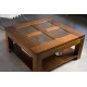 Mesa de Centro elevable cuadrada con tapa en madera o cristal Ref R38000