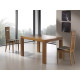 Mesa de Comedor extensible con tapa de madera y detalle cristal Ref R62000