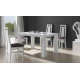 Mesa de Comedor extensible tapa madera con detalle cristal Ref R66000