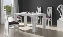 Mesa de Comedor extensible tapa madera con detalle cristal Ref R66000