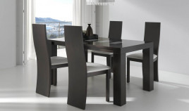 Mesa de Comedor extensible tapa madera con detalle cristal Ref R67000