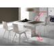 Mesa de Comedor de diseño extensible con tapa de madera y detalle en cristal Ref R87000