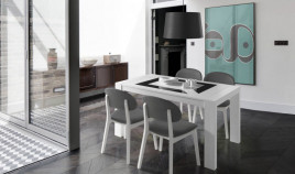 Mesa de Comedor extensible moderna con detalle cristal Ref R94000