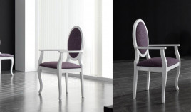 Sillón de Comedor clásico con brazos fabricado en madera de haya Ref R105000