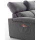 I60000 Sofá chaiselongue con arcón, asientos extraibles y cabezales reclinables