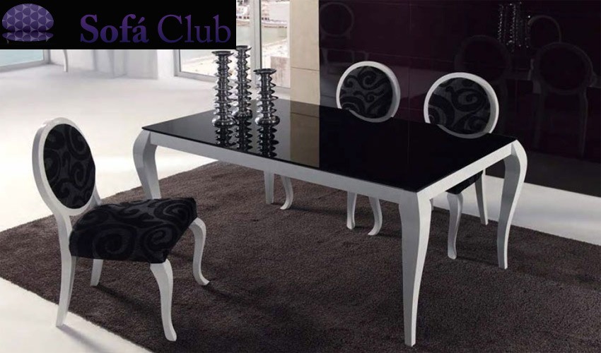 Mesa de comedor de diseño extensible con cristal