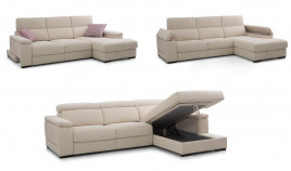 MT43400 Sofá chaiselongue con arcón convertible en cama individual