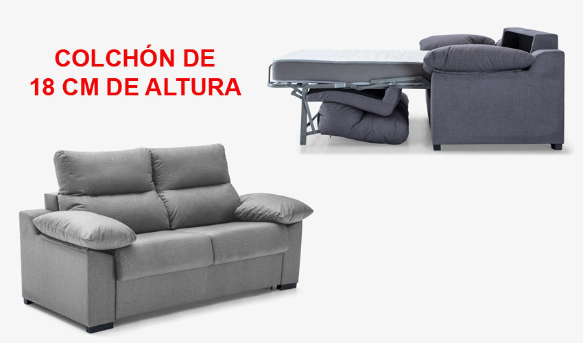 LC39000 Sofá cama con apertura Italiana y colchón de 18 cm de altura