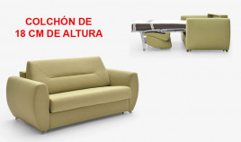 LC42000 Sofá cama con colchón de 18 cm de altura disponible en 2, 3 y 4 plazas