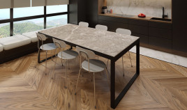 Mesa comedor con Tapa porcelánica disponible en diferentes medidas Ref M101