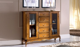 Vitrina clásica con puertas y cajones fabricada en Italia Ref TR10060