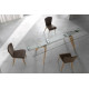 Mesa comedor Extensible con Tapa Cristal o Cerámica y patas de madera Ref Q22000