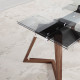 Mesa comedor Extensible con Tapa de Cristal y patas de Madera Ref Q132000