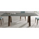Mesa comedor Extensible con Tapa cerámica o cristal y patas de madera Ref Q137000
