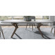 Mesa comedor Extensible con Tapa cerámica o cristal y patas de madera Ref Q12000