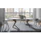 Mesa comedor Extensible con Tapa cerámica o cristal y patas de madera Ref Q12000