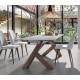 Mesa comedor Extensible con Tapa cerámica y patas de madera Ref Q42000