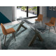 Mesa comedor Extensible con Tapa cerámica o cristal y patas de madera Ref Q42000