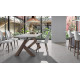 Mesa comedor Extensible con Tapa cerámica y patas de madera Ref Q42000