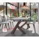 Mesa comedor Extensible con Tapa cerámica y patas de madera Ref Q42000